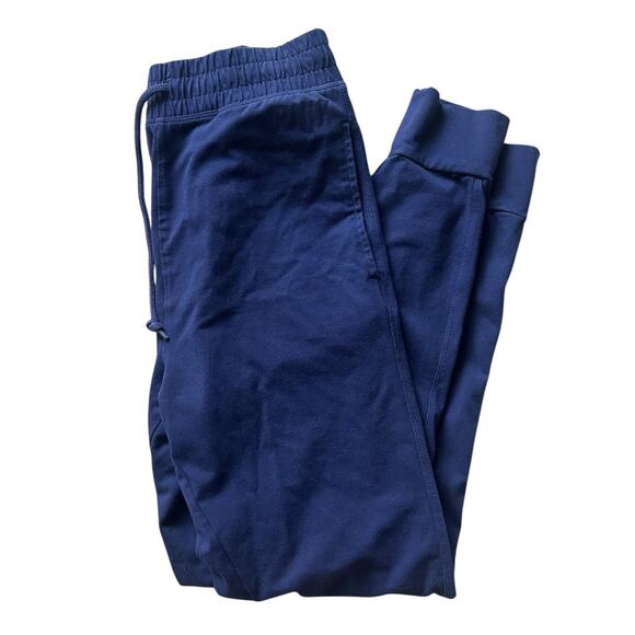 VICTORIA SECRET Sweatpants Joggers sz M pant Pocket women's Blue VS fleece - Picture 1 of 3